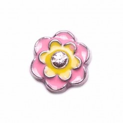 Pink and Yellow Flower with Diamante